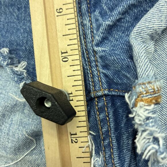 Levi's 501 Jean Shorts Womens Sz.29 Blue Daisy Duke Button Fly Distressed Denim - Picture 8 of 10